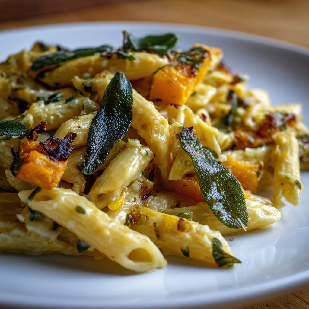 Penne mit Kürbis und Salbei