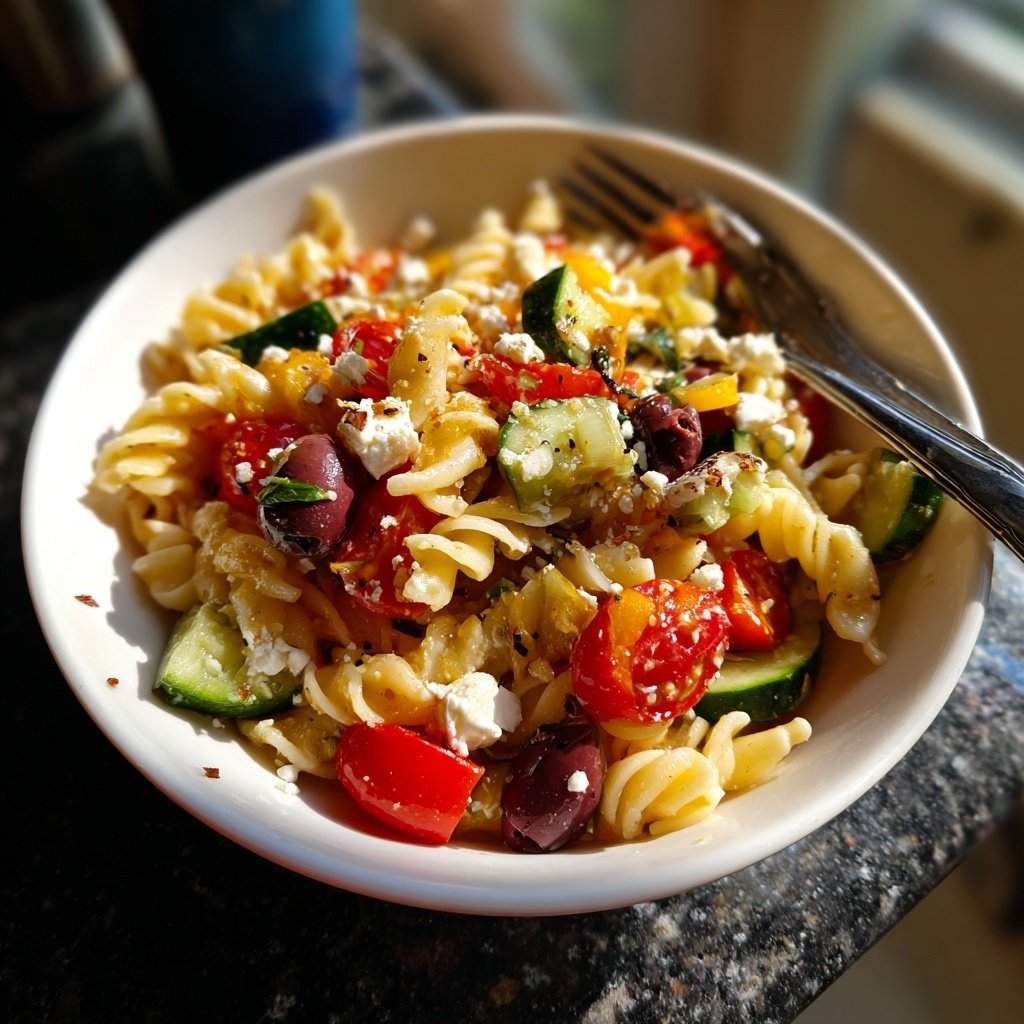 Mediterraner Nudelsalat Leicht