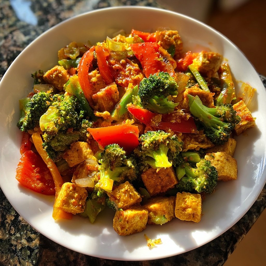 Kalorienarme Gemüsepfanne Mit Tofu