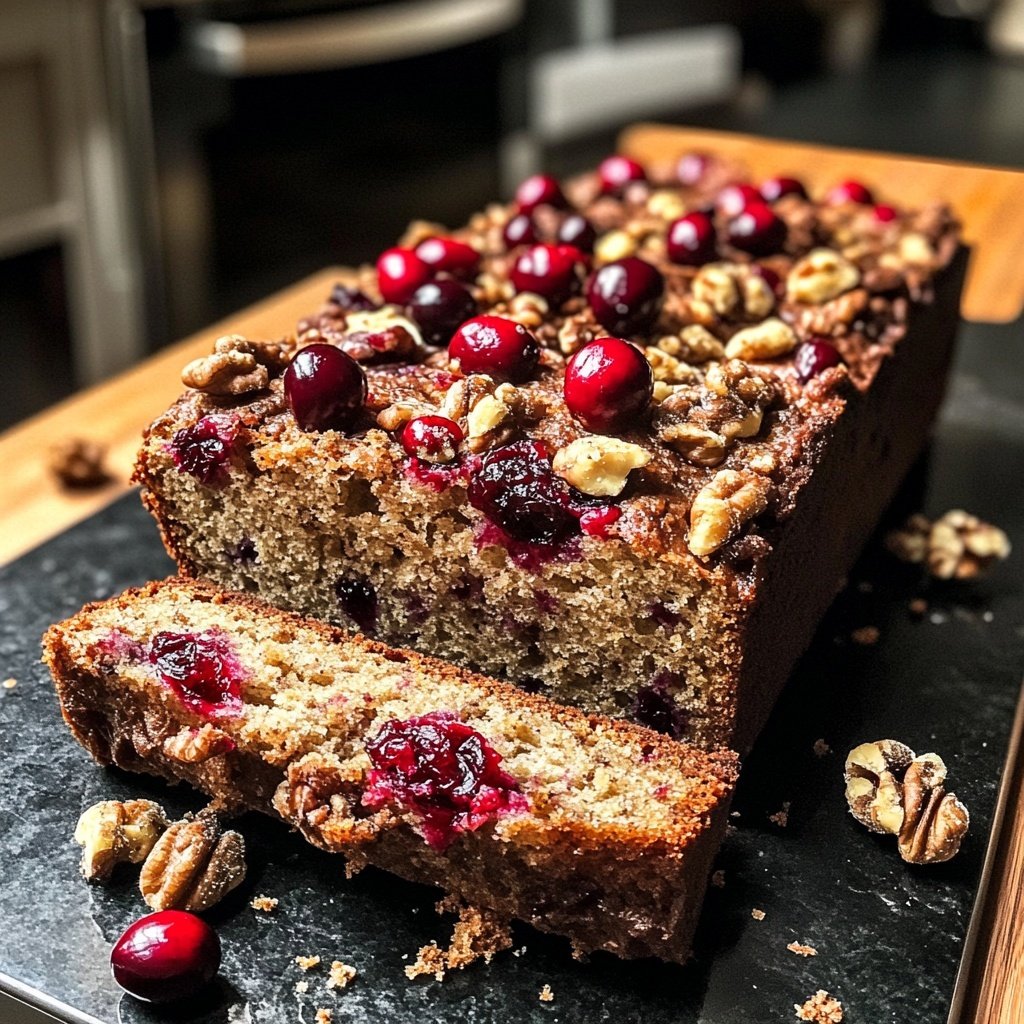 Einfaches Cranberry-Bananen-Nussbrot