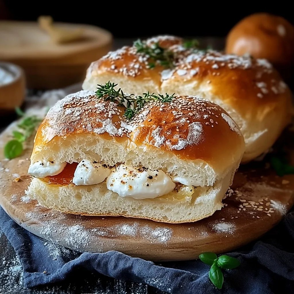 Heißer Schafskäse im Fladenbrot
