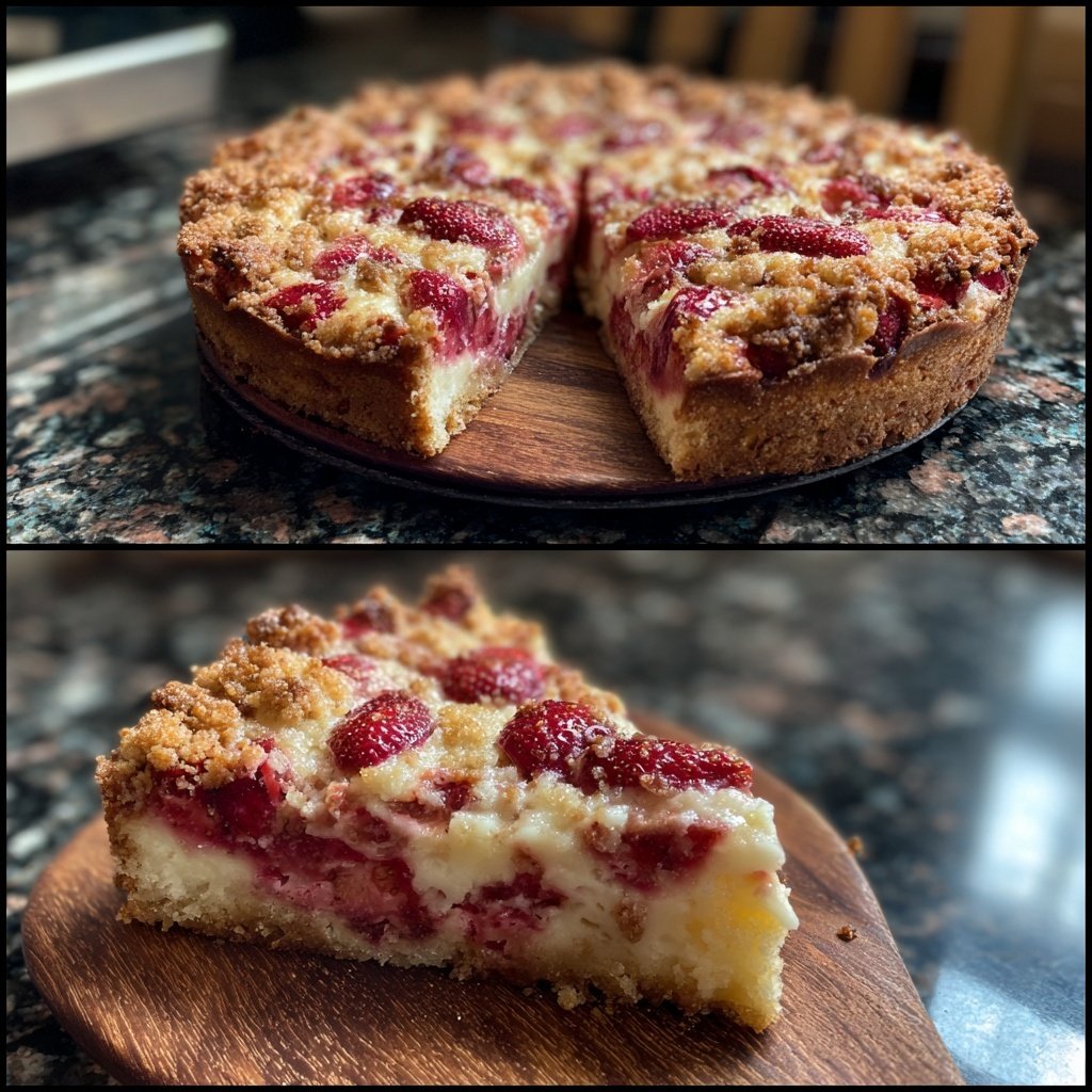 Erdbeer Vanille Blechkuchen Mit Streuseln