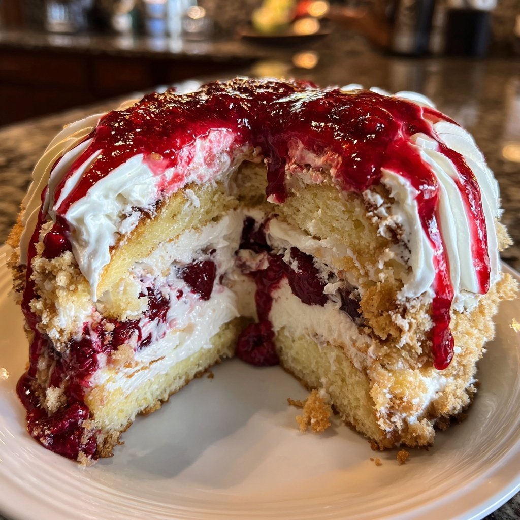 Geburtstagskuchen mit Beerenfüllung